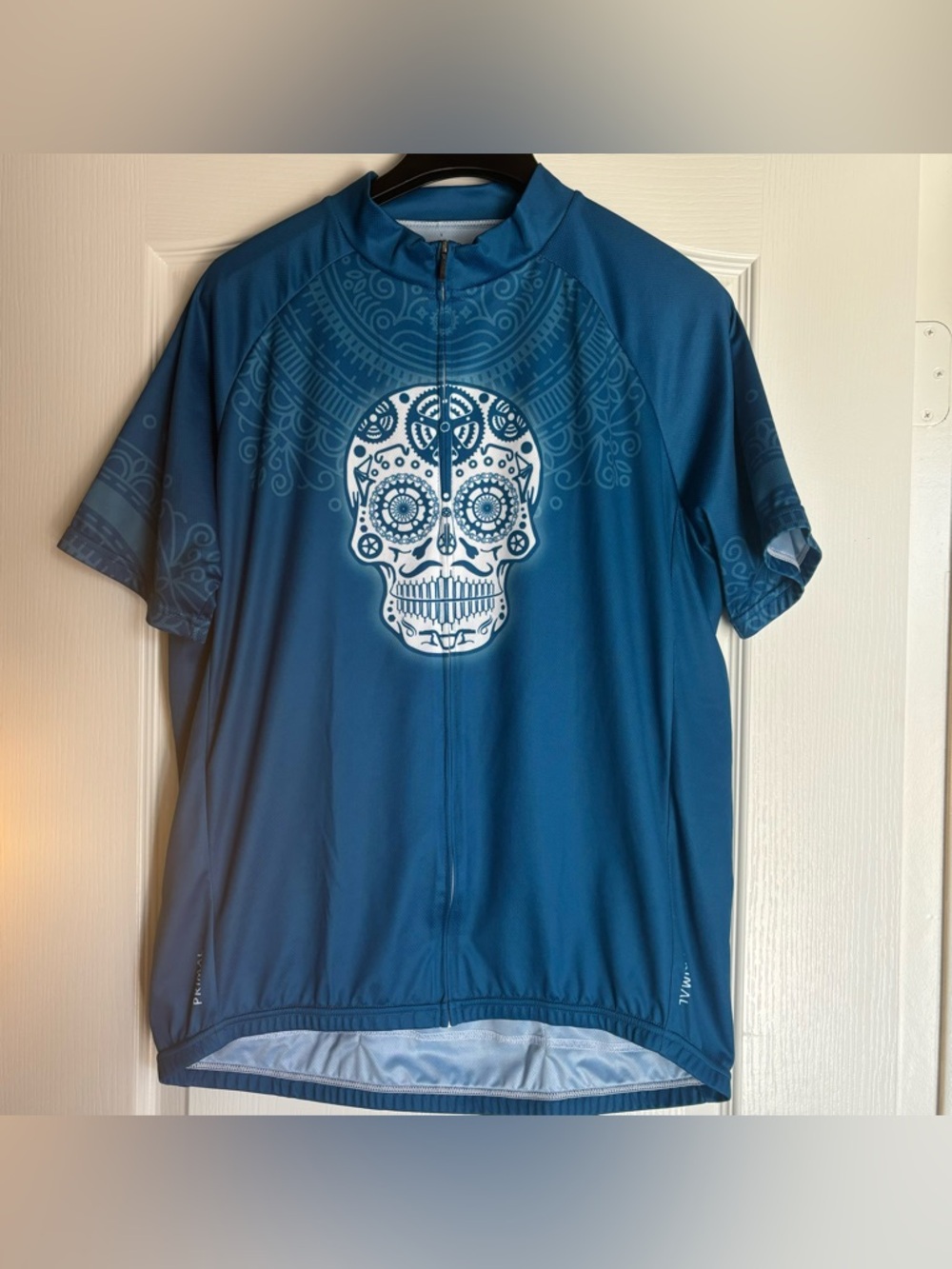 Primal Wear Sugar Skull Day Of The Dead Mens XL Bicycling Jersey Full Zip Bike